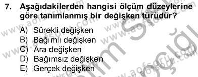 Marka İletişiminde Analiz ve Araştırma 1 Dersi 2012 - 2013 Yılı (Vize) Ara Sınav Soruları 7. Soru