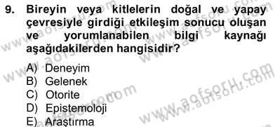 Marka İletişiminde Analiz ve Araştırma 1 Dersi 2012 - 2013 Yılı (Vize) Ara Sınav Soruları 9. Soru