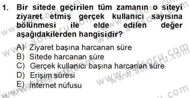 Marka İletişiminde Analiz ve Araştırma 1 Dersi 2012 - 2013 Yılı (Final) Dönem Sonu Sınav Soruları 1. Soru