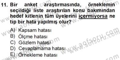 Marka İletişiminde Analiz ve Araştırma 1 Dersi 2012 - 2013 Yılı (Final) Dönem Sonu Sınav Soruları 11. Soru