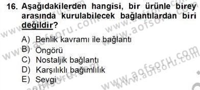 Marka İletişiminde Analiz ve Araştırma 1 Dersi 2012 - 2013 Yılı (Final) Dönem Sonu Sınav Soruları 16. Soru