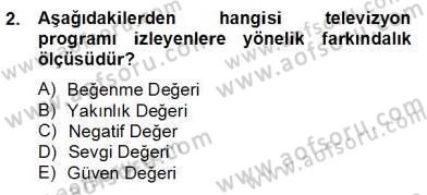 Marka İletişiminde Analiz ve Araştırma 1 Dersi 2012 - 2013 Yılı (Final) Dönem Sonu Sınav Soruları 2. Soru