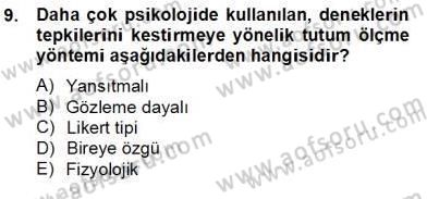 Marka İletişiminde Analiz ve Araştırma 1 Dersi 2012 - 2013 Yılı (Final) Dönem Sonu Sınav Soruları 9. Soru