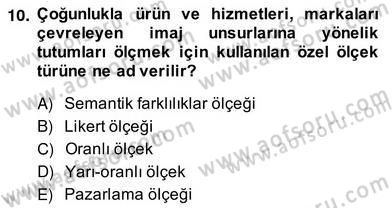 Marka İletişiminde Analiz ve Araştırma 1 Dersi 2013 - 2014 Yılı (Vize) Ara Sınav Soruları 10. Soru