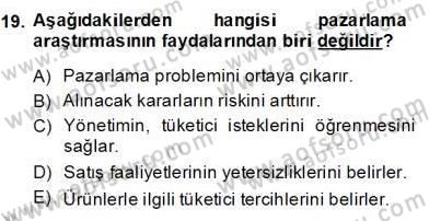 Marka İletişiminde Analiz ve Araştırma 1 Dersi 2013 - 2014 Yılı (Final) Dönem Sonu Sınav Soruları 19. Soru