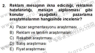 Marka İletişiminde Analiz ve Araştırma 1 Dersi 2013 - 2014 Yılı (Final) Dönem Sonu Sınav Soruları 2. Soru