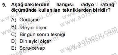 Marka İletişiminde Analiz ve Araştırma 1 Dersi 2013 - 2014 Yılı (Final) Dönem Sonu Sınav Soruları 9. Soru