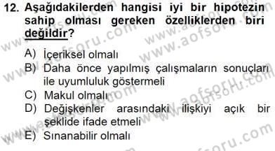 Marka İletişiminde Analiz ve Araştırma 1 Dersi 2014 - 2015 Yılı (Vize) Ara Sınav Soruları 12. Soru