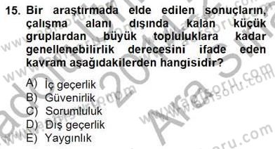 Marka İletişiminde Analiz ve Araştırma 1 Dersi 2014 - 2015 Yılı (Vize) Ara Sınav Soruları 15. Soru