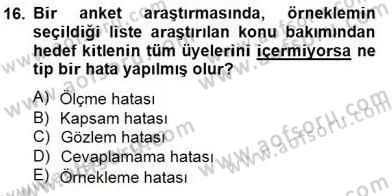 Marka İletişiminde Analiz ve Araştırma 1 Dersi 2014 - 2015 Yılı (Vize) Ara Sınav Soruları 16. Soru