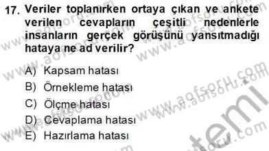 Marka İletişiminde Analiz ve Araştırma 1 Dersi 2014 - 2015 Yılı (Vize) Ara Sınav Soruları 17. Soru