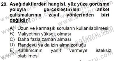 Marka İletişiminde Analiz ve Araştırma 1 Dersi 2014 - 2015 Yılı (Vize) Ara Sınav Soruları 20. Soru