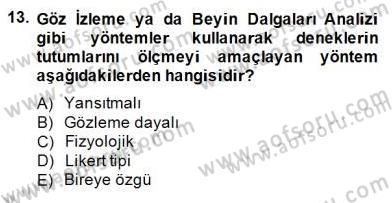 Marka İletişiminde Analiz ve Araştırma 1 Dersi 2014 - 2015 Yılı (Final) Dönem Sonu Sınav Soruları 13. Soru