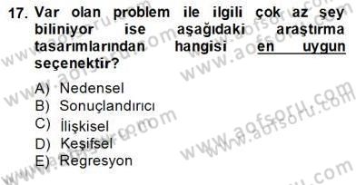 Marka İletişiminde Analiz ve Araştırma 1 Dersi 2014 - 2015 Yılı (Final) Dönem Sonu Sınav Soruları 17. Soru