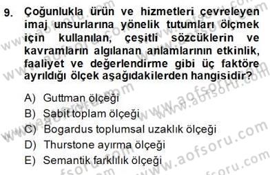 Marka İletişiminde Analiz ve Araştırma 1 Dersi 2014 - 2015 Yılı (Final) Dönem Sonu Sınav Soruları 9. Soru