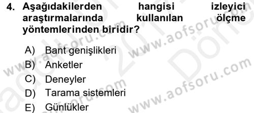 Marka İletişiminde Analiz ve Araştırma 1 Dersi 2017 - 2018 Yılı (Final) Dönem Sonu Sınav Soruları 4. Soru