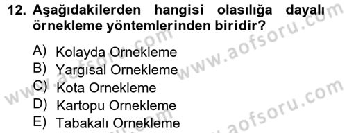 Marka İletişiminde Analiz Ve Araştırma 1 Dersi 2012 - 2013 Yılı (Vize) Ara Sınav Soruları 12. Soru