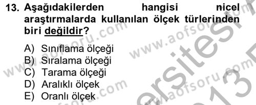 Marka İletişiminde Analiz Ve Araştırma 1 Dersi 2012 - 2013 Yılı (Vize) Ara Sınav Soruları 13. Soru