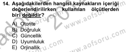 Marka İletişiminde Analiz Ve Araştırma 1 Dersi 2012 - 2013 Yılı (Vize) Ara Sınav Soruları 14. Soru