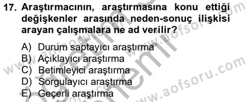 Marka İletişiminde Analiz Ve Araştırma 1 Dersi 2012 - 2013 Yılı (Vize) Ara Sınav Soruları 17. Soru