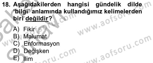 Marka İletişiminde Analiz Ve Araştırma 1 Dersi 2012 - 2013 Yılı (Vize) Ara Sınav Soruları 18. Soru