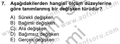 Marka İletişiminde Analiz Ve Araştırma 1 Dersi 2012 - 2013 Yılı (Vize) Ara Sınav Soruları 7. Soru