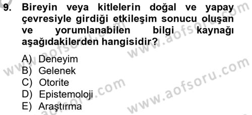 Marka İletişiminde Analiz Ve Araştırma 1 Dersi 2012 - 2013 Yılı (Vize) Ara Sınav Soruları 9. Soru