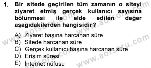 Marka İletişiminde Analiz Ve Araştırma 1 Dersi 2012 - 2013 Yılı (Final) Dönem Sonu Sınav Soruları 1. Soru