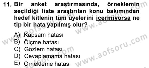 Marka İletişiminde Analiz Ve Araştırma 1 Dersi 2012 - 2013 Yılı (Final) Dönem Sonu Sınav Soruları 11. Soru
