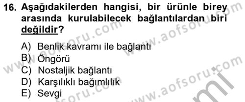 Marka İletişiminde Analiz Ve Araştırma 1 Dersi 2012 - 2013 Yılı (Final) Dönem Sonu Sınav Soruları 16. Soru