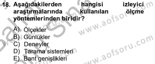 Marka İletişiminde Analiz Ve Araştırma 1 Dersi 2012 - 2013 Yılı (Final) Dönem Sonu Sınav Soruları 18. Soru