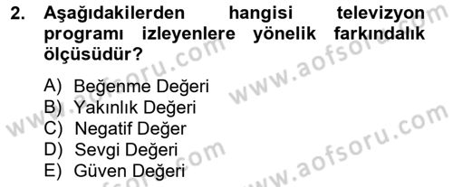 Marka İletişiminde Analiz Ve Araştırma 1 Dersi 2012 - 2013 Yılı (Final) Dönem Sonu Sınav Soruları 2. Soru