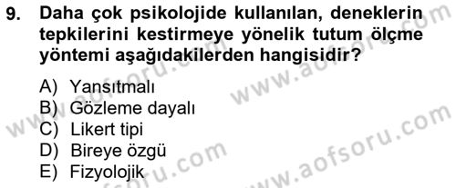 Marka İletişiminde Analiz Ve Araştırma 1 Dersi 2012 - 2013 Yılı (Final) Dönem Sonu Sınav Soruları 9. Soru