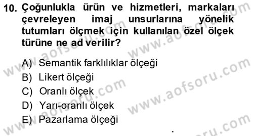 Marka İletişiminde Analiz Ve Araştırma 1 Dersi 2013 - 2014 Yılı (Vize) Ara Sınav Soruları 10. Soru