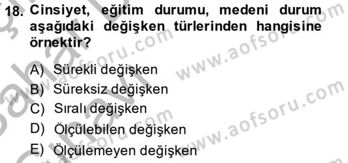 Marka İletişiminde Analiz Ve Araştırma 1 Dersi 2013 - 2014 Yılı (Vize) Ara Sınav Soruları 18. Soru