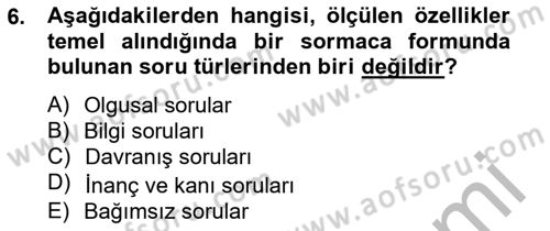 Marka İletişiminde Analiz Ve Araştırma 1 Dersi 2013 - 2014 Yılı (Vize) Ara Sınav Soruları 6. Soru