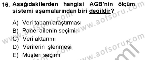 Marka İletişiminde Analiz Ve Araştırma 1 Dersi 2013 - 2014 Yılı (Final) Dönem Sonu Sınav Soruları 16. Soru