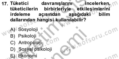 Marka İletişiminde Analiz Ve Araştırma 1 Dersi 2013 - 2014 Yılı (Final) Dönem Sonu Sınav Soruları 17. Soru
