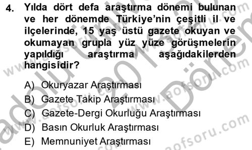 Marka İletişiminde Analiz Ve Araştırma 1 Dersi 2013 - 2014 Yılı (Final) Dönem Sonu Sınav Soruları 4. Soru