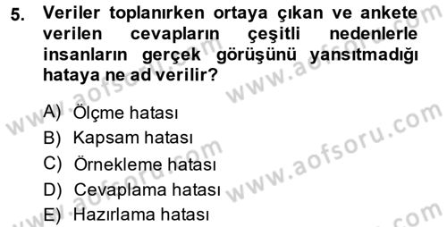 Marka İletişiminde Analiz Ve Araştırma 1 Dersi 2013 - 2014 Yılı (Final) Dönem Sonu Sınav Soruları 5. Soru