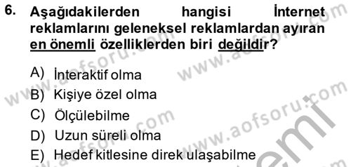 Marka İletişiminde Analiz Ve Araştırma 1 Dersi 2013 - 2014 Yılı (Final) Dönem Sonu Sınav Soruları 6. Soru