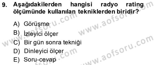 Marka İletişiminde Analiz Ve Araştırma 1 Dersi 2013 - 2014 Yılı (Final) Dönem Sonu Sınav Soruları 9. Soru