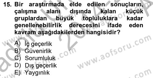 Marka İletişiminde Analiz Ve Araştırma 1 Dersi 2014 - 2015 Yılı (Vize) Ara Sınav Soruları 15. Soru