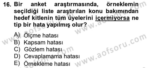 Marka İletişiminde Analiz Ve Araştırma 1 Dersi 2014 - 2015 Yılı (Vize) Ara Sınav Soruları 16. Soru