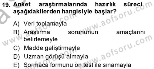 Marka İletişiminde Analiz Ve Araştırma 1 Dersi 2014 - 2015 Yılı (Vize) Ara Sınav Soruları 19. Soru