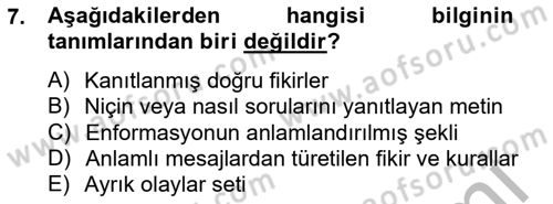 Marka İletişiminde Analiz Ve Araştırma 1 Dersi 2014 - 2015 Yılı (Vize) Ara Sınav Soruları 7. Soru