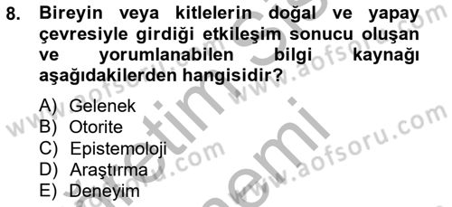 Marka İletişiminde Analiz Ve Araştırma 1 Dersi 2014 - 2015 Yılı (Vize) Ara Sınav Soruları 8. Soru