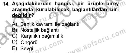 Marka İletişiminde Analiz Ve Araştırma 1 Dersi 2014 - 2015 Yılı (Final) Dönem Sonu Sınav Soruları 14. Soru