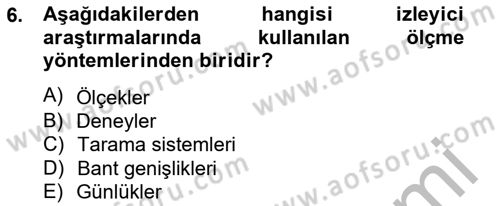 Marka İletişiminde Analiz Ve Araştırma 1 Dersi 2014 - 2015 Yılı (Final) Dönem Sonu Sınav Soruları 6. Soru