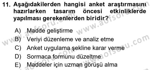 Marka İletişiminde Analiz Ve Araştırma 1 Dersi 2015 - 2016 Yılı (Vize) Ara Sınav Soruları 11. Soru